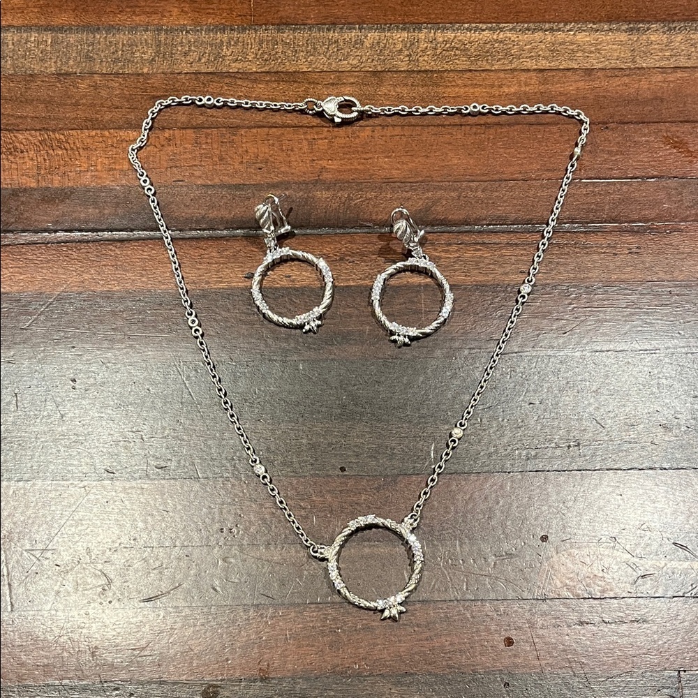 Rare Vintage Judith Ripka Necklace and Earring Set 925 silver